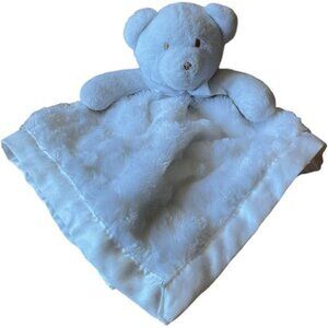Blankets & Beyond White Bear Lovey Security Blanket With Satin Trim Soft Plush F